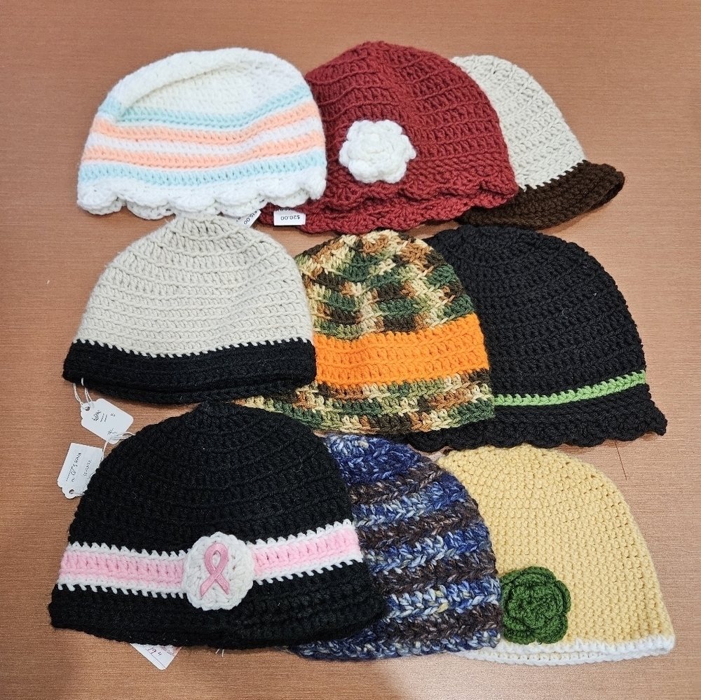Lot of 9 Wholesale Adult Hats